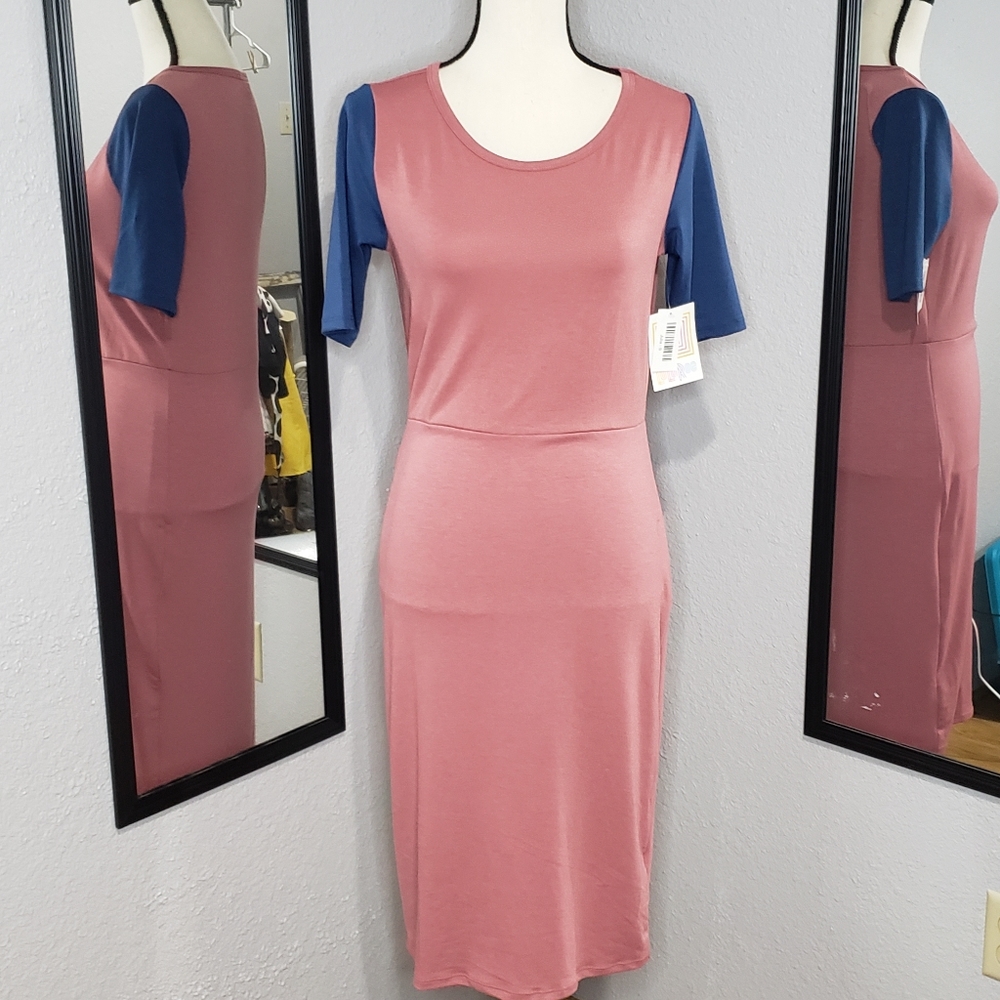 NWT LulaRoe Julie Raglan Style Mauve and Blue